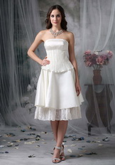 Strapless Casual Romantic Beach Wedding Dress Short Romantic