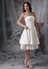 Strapless Casual Romantic Beach Wedding Dress Short Romantic