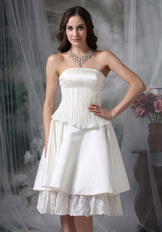 Strapless Casual Romantic Beach Wedding Dress Short Romantic