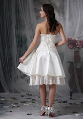 Strapless Casual Romantic Beach Wedding Dress Short Romantic