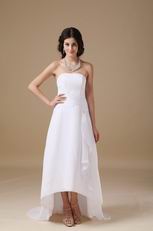 Romantic Strapless High-low Beach Wedding Dress Cheap