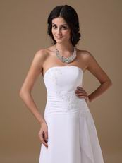 Romantic Strapless High-low Beach Wedding Dress Cheap