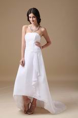 Romantic Strapless High-low Beach Wedding Dress Cheap