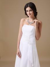 Romantic Strapless High-low Beach Wedding Dress Cheap