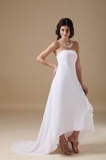 Romantic Strapless High-low Beach Wedding Dress Cheap