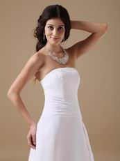 Romantic Strapless High-low Beach Wedding Dress Cheap