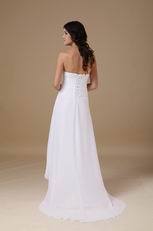 Romantic Strapless High-low Beach Wedding Dress Cheap