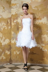 Strapless Mini-length Ruffles Skirt Short Wedding Dress Miami Romantic