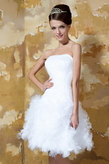 Strapless Mini-length Ruffles Skirt Short Wedding Dress Miami Romantic