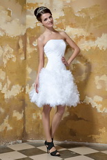 Strapless Mini-length Ruffles Skirt Short Wedding Dress Miami Romantic