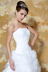 Strapless Mini-length Ruffles Skirt Short Wedding Dress Miami Romantic