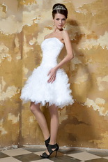 Strapless Mini-length Ruffles Skirt Short Wedding Dress Miami Romantic