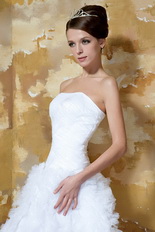 Strapless Mini-length Ruffles Skirt Short Wedding Dress Miami Romantic