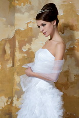 Strapless Mini-length Ruffles Skirt Short Wedding Dress Miami Romantic