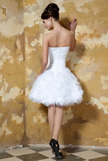 Strapless Mini-length Ruffles Skirt Short Wedding Dress Miami Romantic