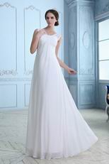 V-Neck Long Chiffon Wedding Dress For Beach Wedding Party