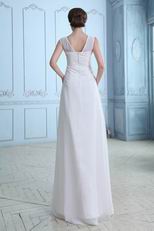 V-Neck Long Chiffon Wedding Dress For Beach Wedding Party