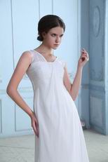 V-Neck Long Chiffon Wedding Dress For Beach Wedding Party