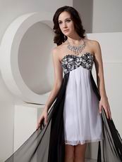 High Low Black And White Mixed Dress For Cocktail Wear