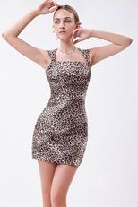 Square Neck Sexy Mini Leopard-Print Unique Cocktail Dress