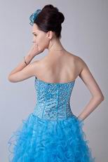 Strapless Crystal Azure Unique Dress For Cocktail Party