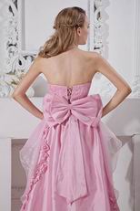 Strapless High Low Pink Discount Dress For Cocktail Party