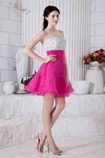 Hot Pink Beaded Short Skirt Designer Cocktail Dress