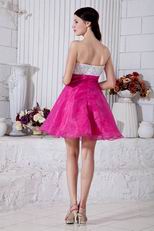Hot Pink Beaded Short Skirt Designer Cocktail Dress