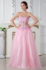 Sexy Transparent Bodice Pink Cocktail Prom Dress For Party