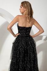 Unique Sequin Asymmetrical Detachable Cocktail Dress