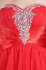 Scarlet Sweetheart High-low Style Beaded Cocktail Dress