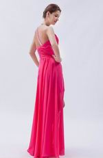 Unique One Shoulder Rose Pink Asymmetrical Cocktail Dress