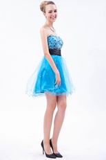 Sexy Beaded Sequin Mini Azure Cocktail Dress Girls Wear