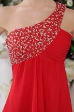 Scarlet One Shoulder Cocktail Party Prom Dress Discount