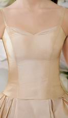 Champagne Spaghetti Straps Bowknot Decorate Cocktail Dress