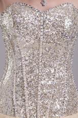 Sweetheart Sequin Bodice Champagne Cocktail Dress