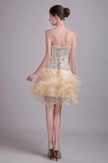 Sweetheart Sequin Bodice Champagne Cocktail Dress