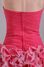 Strapless Zipper Rose Pink Cocktail Dress Mini Length