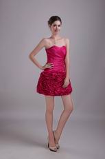 Sweet Heart Neckline Mini Fuchsia Cocktail Dress Online