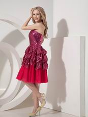 Fuchsia Sweetheart Flare Sequin Cocktail Dress 2014