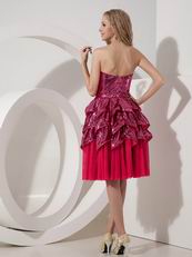 Fuchsia Sweetheart Flare Sequin Cocktail Dress 2014