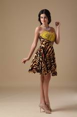 Tiger Printed Nature Design Knee Length Cocktail Dress