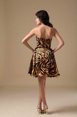 Tiger Printed Nature Design Knee Length Cocktail Dress