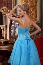 Affordable High-low Aqua Blue Cocktail Dress For Discount