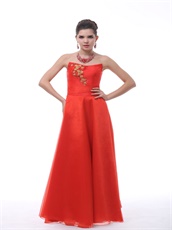 Scarlet Bateau Shaped Strapless Celebrity Prom Dress With Embroidery
