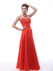 Scarlet Bateau Shaped Strapless Celebrity Prom Dress With Embroidery