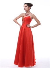 Scarlet Bateau Shaped Strapless Celebrity Prom Dress With Embroidery