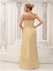 Inexpensive Beaded Decorate Halter Champagne Evening Dress Shows Sexy Leg
