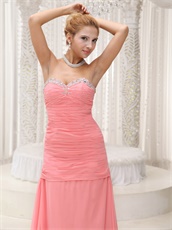 Sweetheart Floor Length Vocal Concert Dress Watermelon Pink Design Your Own