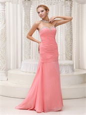 Sweetheart Floor Length Vocal Concert Dress Watermelon Pink Design Your Own